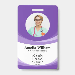 Custom Employee Photo, Bar Code, Logo, Name Badge
