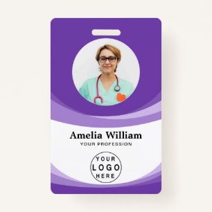 Custom Employee Photo, Bar Code, Logo, Name Badge