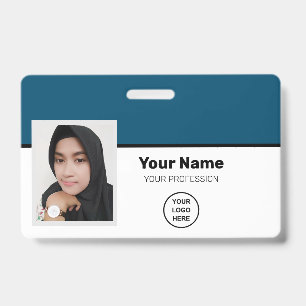 Custom Employee Photo - Bar Code - Logo - Name Badge
