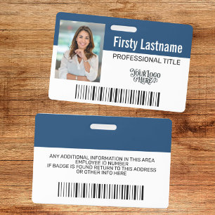 Custom Employee - Photo, Bar Code, Logo, Name Badge
