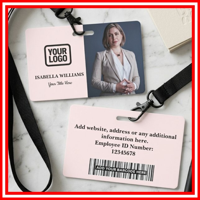 Custom Employee Photo, Bar Code, Logo, Name Badge (Creator Uploaded)