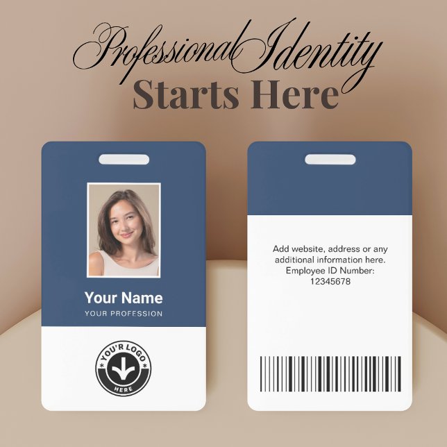 Custom Employee Photo, Bar Code, Logo, Name Badge (Creator Uploaded)