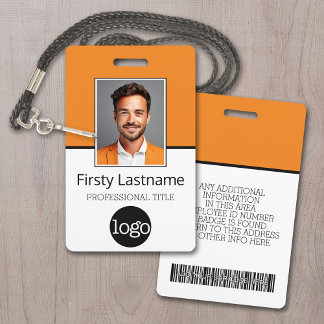 Custom Employee - Photo, Bar Code, Logo, Name Badge