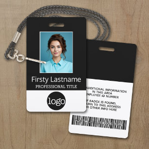 Custom Employee - Photo, Bar Code, Logo, Name Badge