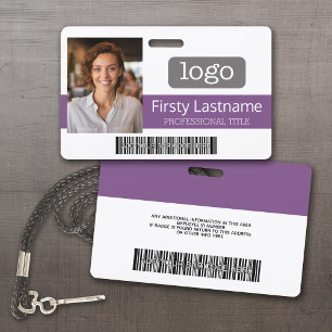 Custom Employee - Photo, Bar Code, Logo, Name Badge