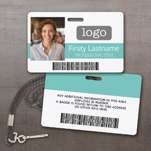 Custom Employee - Photo, Bar Code, Logo, Name Badge