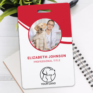 Custom Employee Photo Bar Code Logo Name Badge