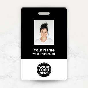 Custom Employee Photo, Bar Code, Logo, Name Badge