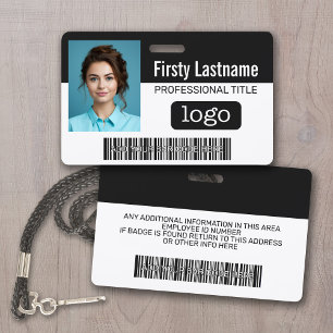 Custom Employee - Photo, Bar Code, Logo, Name Badge