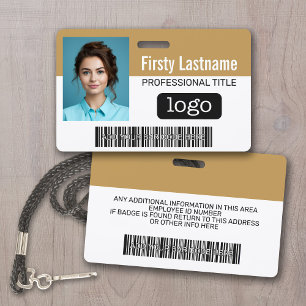 Custom Employee - Photo, Bar Code, Logo, Name Badge