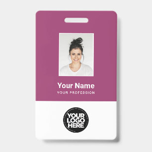 Custom Employee Photo, Bar Code, Logo, Name Badge