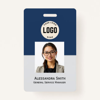 Custom Employee Photo, Bar Code, Logo, Name Badge