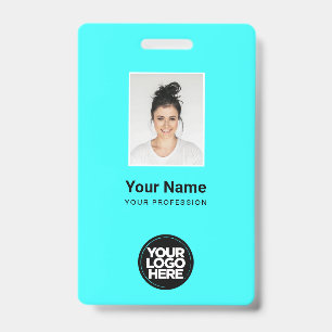 Custom Employee Photo, Bar Code, Logo, Name Badge