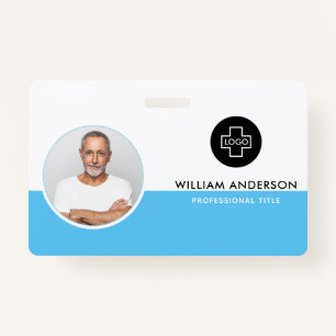 Custom Employee Photo, Bar Code, Logo, Name Badge