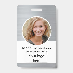 Custom Employee, Photo, Bar Code, Logo, Name Badge