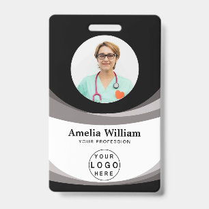 Custom Employee Photo, Bar Code, Logo, Name   Badge