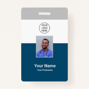 Custom Employee Photo, Bar Code, Logo, Name Badge