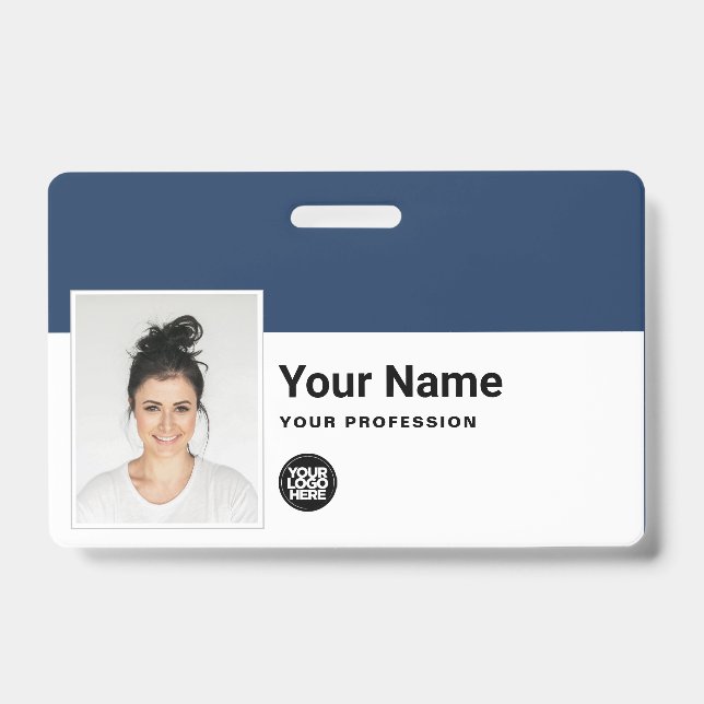 Custom Employee - Photo, Bar Code, Logo, Name Badge (Front)