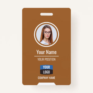 Custom Employee Photo, Bar Code, Logo, Name Badge