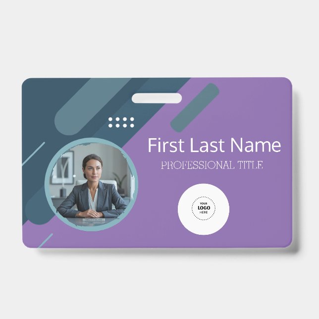 Custom Employee - Photo, Bar Code, Logo, Name  Badge (Front)