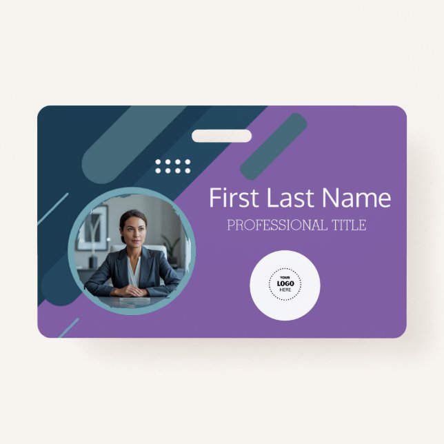 Custom Employee - Photo, Bar Code, Logo, Name  Badge (Front)