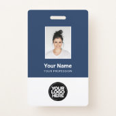 Custom Employee Photo, Bar Code, Logo, Name Badge (Front)