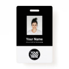 Custom Employee Photo, Bar Code, Logo, Name