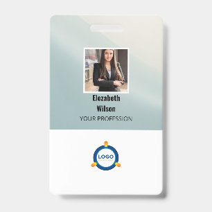 Custom Employee Photo, Bar Code, Logo, Name  Badge