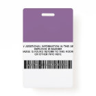 Custom Employee - Photo, Bar Code, Logo, Name