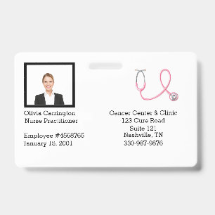 Custom Employee Photo Bar Code Logo Name Badge
