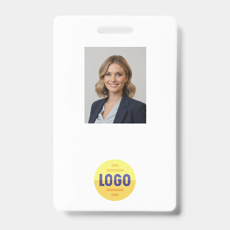 Custom Employee Photo, Bar Code, Logo, Name Badge