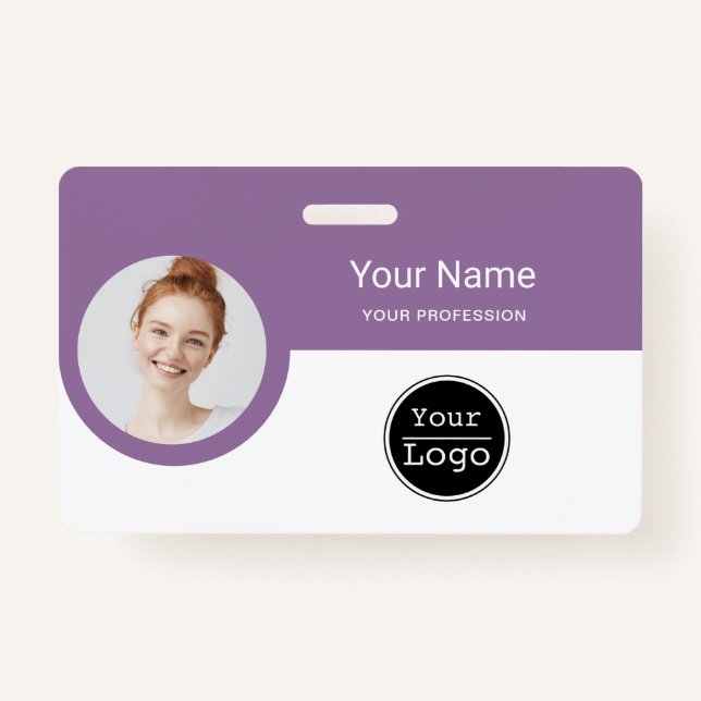 Custom Employee - Photo, Bar Code, Logo, Name ID B Badge (Front)
