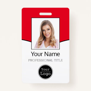 Custom Employee Photo, Bar Code, Logo, Name ID Bad Badge