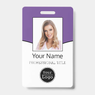 Custom Employee Photo, Bar Code, Logo, Name ID Bad Badge