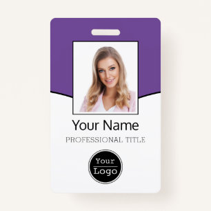 Custom Employee Photo, Bar Code, Logo, Name ID Bad Badge