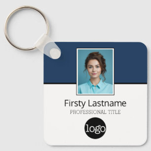 Custom Employee - Photo, Bar Code, Logo, Name Keychain
