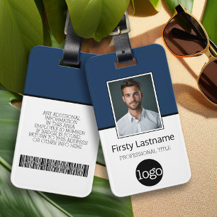 Custom Employee - Photo, Bar Code, Logo, Name Luggage Tag