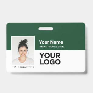 Custom Employee   Photo Bar or Qr Code Logo Name Badge