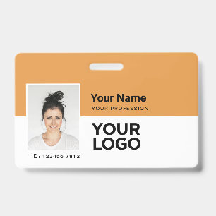 Custom Employee Photo Bar or Qr Code Logo Name Badge