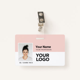 Custom Employee   Photo Bar or Qr Code Logo Name Badge