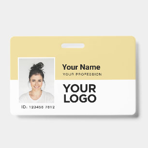 Custom Employee   Photo Bar or Qr Code Logo Name I Badge
