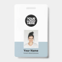 Custom Employee - Photo, BarCode, Large Logo, Name