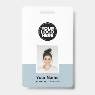 Custom Employee - Photo, BarCode, Large Logo, Name Badge