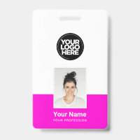 Custom Employee - Photo, BarCode, Large Logo, Name