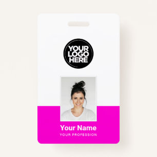 Custom Employee - Photo, BarCode, Large Logo, Name Badge