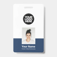 Custom Employee - Photo, BarCode, Large Logo, Name
