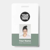Custom Employee - Photo, BarCode, Large Logo, Name