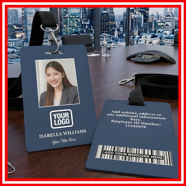 Custom Employee Photo, Barcode, Logo, Name Badge (Creator Uploaded)