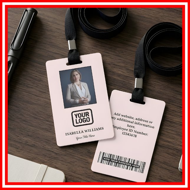 Custom Employee Photo, Barcode, Logo, Name Badge (Creator Uploaded)