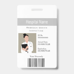 Custom Employee Photo Barcode Name ID Badge